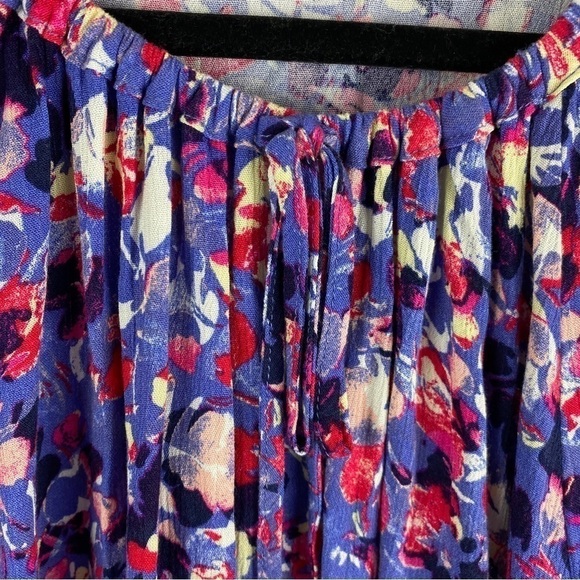 ZAC & Rachel Purple Pink Floral Boho 3/4 Sleeve Blouse Large - Picture 6 of 9